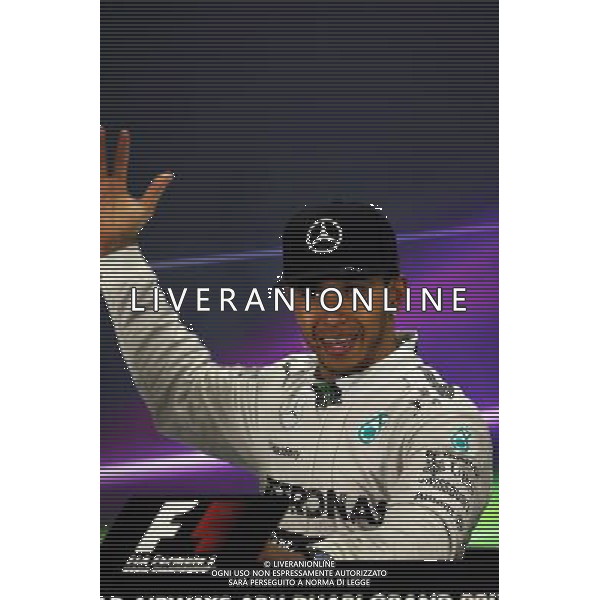 Race winner and World Champion Lewis Hamilton (GBR) Mercedes AMG F1 in the FIA Press Conference. 23.11.2014. Formula 1 World Championship, Rd 19, Abu Dhabi Grand Prix, Yas Marina Circuit, Abu Dhabi, Race Day. AG ALDO LIVERANI SAS ONLY ITALY