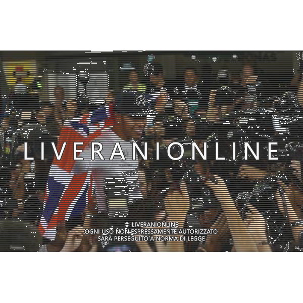 1st place and World Champion Lewis Hamilton (GBR) Mercedes AMG F1 W05. 23.11.2014. Formula 1 World Championship, Rd 19, Abu Dhabi Grand Prix, Yas Marina Circuit, Abu Dhabi, Race Day. AG ALDO LIVERANI SAS ONLY ITALY