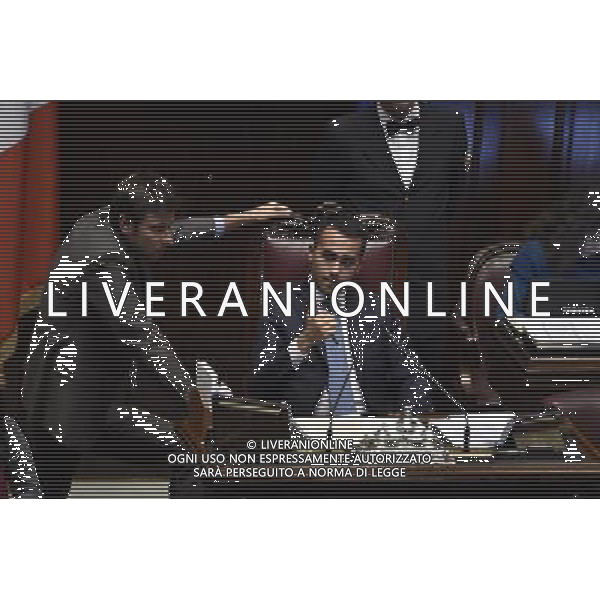 Dichiarazioni di voto del Jobs Act alla camera dall\'aula di Montecitorio Roma 25 novembre 2014 nella foto Luigi Di Maio e Alessandro Di Battista ©Corradetti/Agenzia Aldo Liverani sas