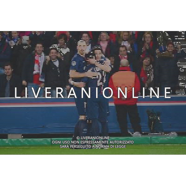 Joie PSG - Edinson CAVANI / Ezequiel LAVEZZI / Zlatan IBRAHIMOVIC - 25.11.2014 - Paris Saint Germain / Ajax Amsterdam - Champions League Photo : Dave Winter / Icon Sport AG ALDO LIVERANI SAS ONLY ITALY
