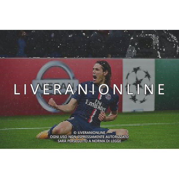 Joie PSG - Edinson CAVANI - 25.11.2014 - Paris Saint Germain / Ajax Amsterdam - Champions League Photo : Dave Winter / Icon Sport AG ALDO LIVERANI SAS ONLY ITALY