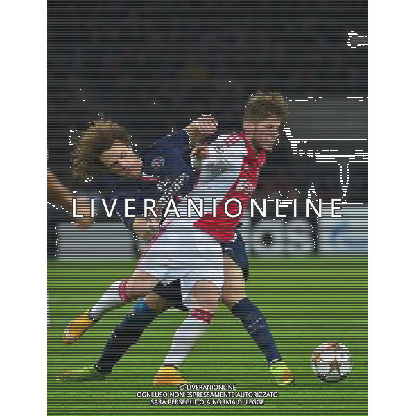 Lasse SCHONE / David LUIZ - 25.11.2014 - Paris Saint Germain / Ajax Amsterdam - Champions League Photo : Dave Winter / Icon Sport AG ALDO LIVERANI SAS ONLY ITALY