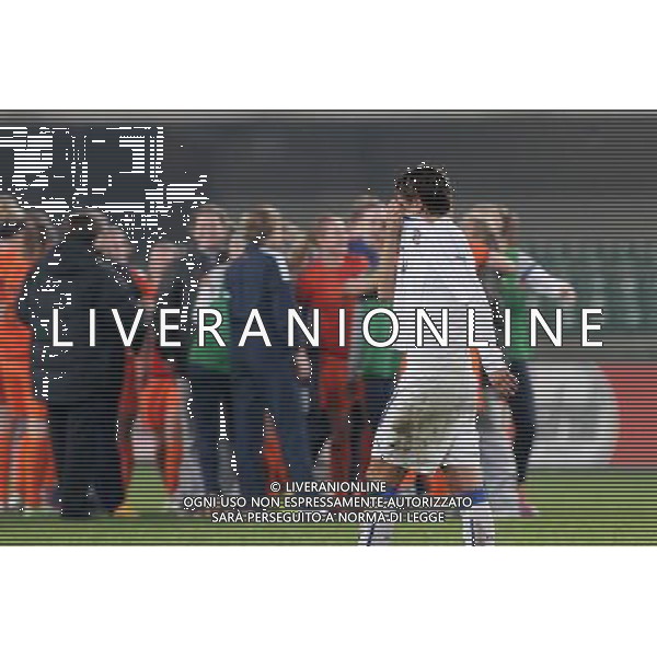 Italia - Olanda nazionale femminile qualificazione Campionati Mondiali 2015 - Verona 27 novembre 2014 nella foto la delusione dell\'italia a fine gara ©Garbuio/AGENZIA ALDO LIVERANI SAS