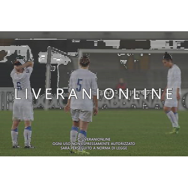 Italia - Olanda nazionale femminile qualificazione Campionati Mondiali 2015 - Verona 27 novembre 2014 nella foto la delusione dell\'italia a fine gara ©Garbuio/AGENZIA ALDO LIVERANI SAS