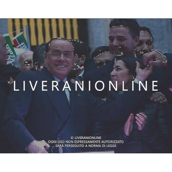 Manifestazione \' No Tax Day \' con comizio di forza Italia a Milano piazza S. Fedele 29 novembre 2014 nella foto Silvio Berlusconi ©Gazzaniga/AGENZIA ALDO LIVERANI SAS