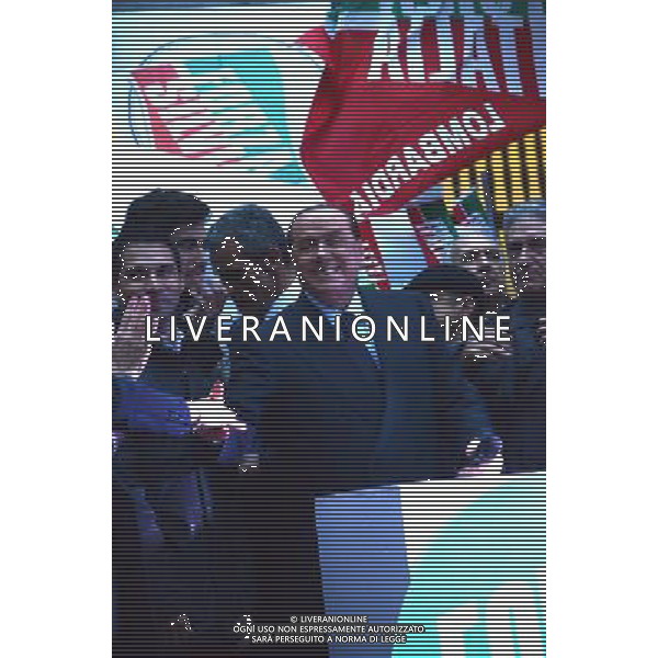 Manifestazione \' No Tax Day \' con comizio di forza Italia a Milano piazza S. Fedele 29 novembre 2014 nella foto Silvio Berlusconi ©Gazzaniga/AGENZIA ALDO LIVERANI SAS