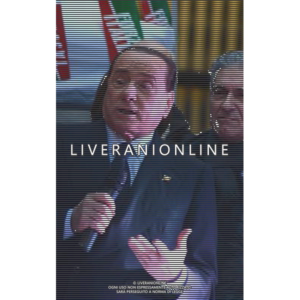 Manifestazione \' No Tax Day \' con comizio di forza Italia a Milano piazza S. Fedele 29 novembre 2014 nella foto Silvio Berlusconi ©Gazzaniga/AGENZIA ALDO LIVERANI SAS