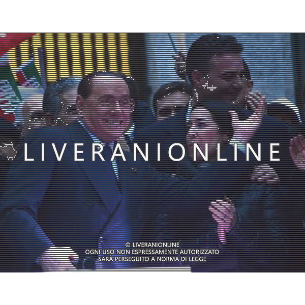 Manifestazione \' No Tax Day \' con comizio di forza Italia a Milano piazza S. Fedele 29 novembre 2014 nella foto silvio berlusconi ©Gazzaniga/AGENZIA ALDO LIVERANI SAS