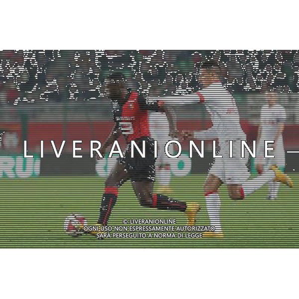 Paul Georges NTEP / Nabil DIRAR - 29.11.2014 - Rennes / Monaco - 15eme journee de Ligue 1 Photo : Vincent Michel / Icon Sport AG ALDO LIVERANI SAS ONLY ITALY