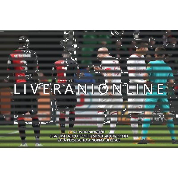 Altercation Paul Georges NTEP / Andrea RAGGI - 29.11.2014 - Rennes / Monaco - 15eme journee de Ligue 1 Photo : Vincent Michel / Icon Sport AG ALDO LIVERANI SAS ONLY ITALY