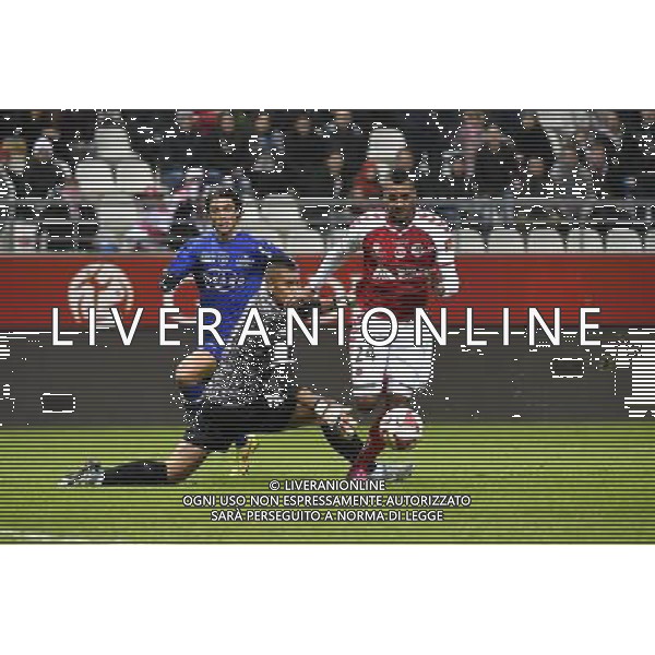 Alphonse AREOLA / David NGOG - 29.11.2014 - Reims / Bastia - 15eme journee de Ligue 1 Photo : Fred Porcu / Icon Sport AG ALDO LIVERANI SAS ONLY ITALY