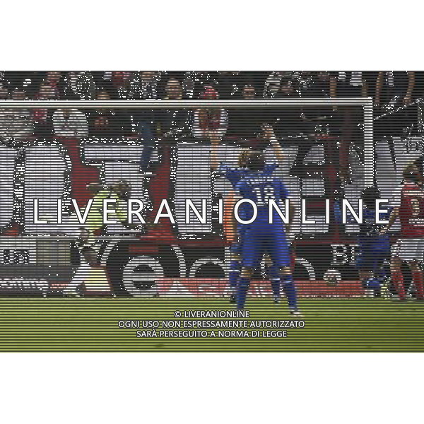 Johny PLACIDE / But de Francois Joseph MODESTO - 29.11.2014 - Reims / Bastia - 15eme journee de Ligue 1 Photo : Fred Porcu / Icon Sport AG ALDO LIVERANI SAS ONLY ITALY