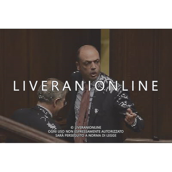 Voto di fiducia per la Legge di stabilita\' alla Camera - Roma 29 novembre 2014 nella foto Angelino Alfano con Fabrizio Cicchitto ©Corradetti/Agenzia Aldo Liverani sas