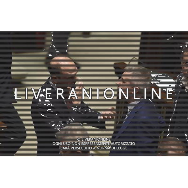 Voto di fiducia per la Legge di stabilita\' alla Camera - Roma 29 novembre 2014 nella foto Angelino Alfano con Guerini Lorenzo ©Corradetti/Agenzia Aldo Liverani sas