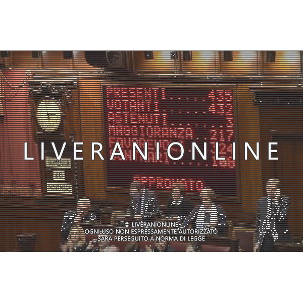Roma - 30/11/2014 - Montecitorio - Voto finale sulla legge di Stabilita\' e ddl bilancio - nella foto: Il tabellone con il risultato del voto finale alla legge di Stabilita\' / Ph. Fabrizio Corradetti - ag. Aldo Liverani Sas