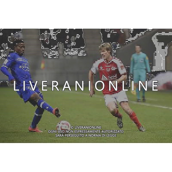 Francois KAMANO / Franck SIGNORINO - 29.11.2014 - Reims / Bastia - 15eme journee de Ligue 1 Photo : Fred Porcu / Icon Sport /Agenzia Aldo Liverani sas - ITALY ONLY - EDITORIAL USE ONLY