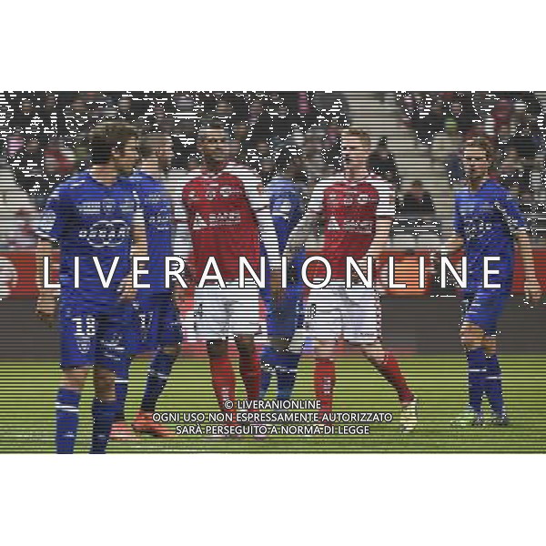 Francois Joseph MODESTO / David NGOG / Gaetan CHARBONNIER / Guillaume GILLET - 29.11.2014 - Reims / Bastia - 15eme journee de Ligue 1 Photo : Fred Porcu / Icon Sport /Agenzia Aldo Liverani sas - ITALY ONLY - EDITORIAL USE ONLY
