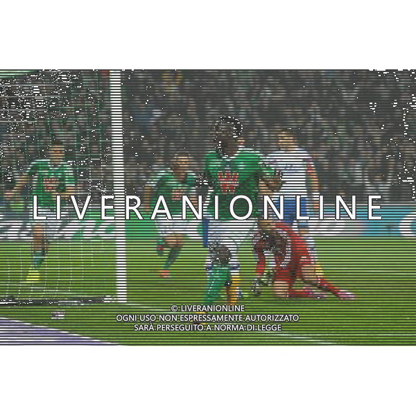 Joie Moustapha Bayal Sall - 30.11.2014 - Saint Etienne / Lyon - 15eme journee de Ligue 1 Photo : Jean Paul Thomas / Icon Sport AG ALDO LIVERANI SAS ONLY ITALY