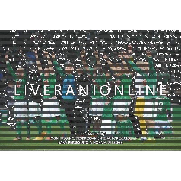 Joie Saint Etienne fin de match - 30.11.2014 - Saint Etienne / Lyon - 15eme journee de Ligue 1 Photo : Jean Paul Thomas / Icon Sport AG ALDO LIVERANI SAS ONLY ITALY