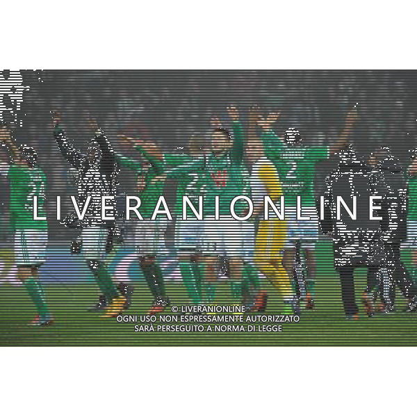 Joie Saint Etienne fin de match - 30.11.2014 - Saint Etienne / Lyon - 15eme journee de Ligue 1 Photo : Jean Paul Thomas / Icon Sport AG ALDO LIVERANI SAS ONLY ITALY