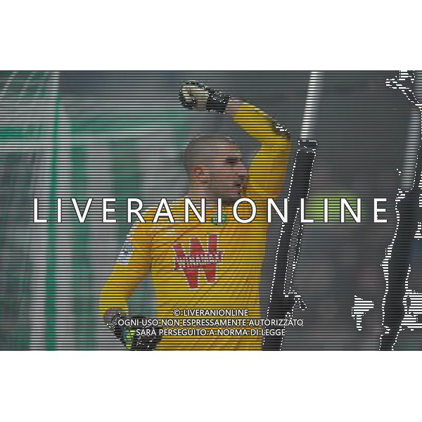 JOIE DE Stephane RUFFIER - 30.11.2014 - Saint Etienne / Lyon - 15eme journee de Ligue 1 Photo : Jean Paul Thomas / Icon Sport AG ALDO LIVERANI SAS ONLY ITALY