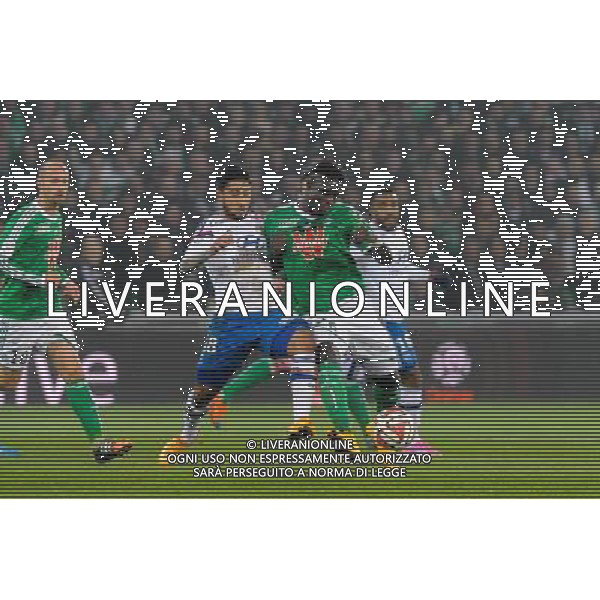 Nabil FEKIR / Moustapha SALL - 30.11.2014 - Saint Etienne / Lyon - 15eme journee de Ligue 1 Photo : Jean Paul Thomas / Icon Sport AG ALDO LIVERANI SAS ONLY ITALY