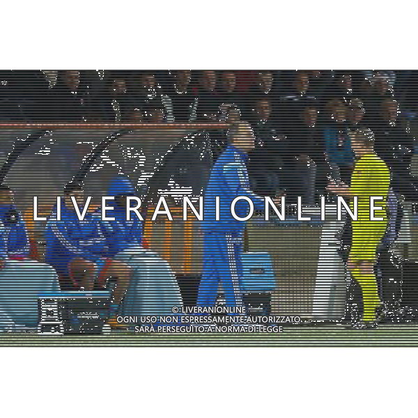 Marcelo BIELSA / Benoit MILLOT - 02.12.2014 - Lorient / Marseille - 16eme journee de Ligue 1 Photo : Vincent Michel / Icon Sport AG ALDO LIVERANI SAS ONLY ITALY