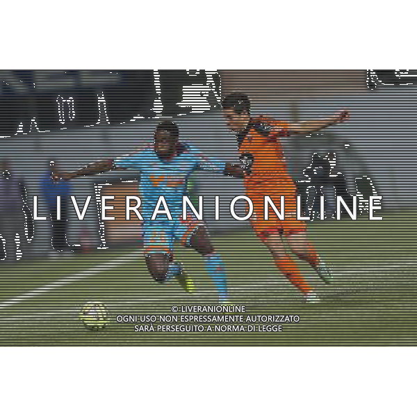 Brice DJADJEDJE / Raphael GUERREIRO - 02.12.2014 - Lorient / Marseille - 16eme journÅ½e de Ligue 1 Photo : Vincent Michel / Icon Sport AG ALDO LIVERANI SAS ONLY ITALY