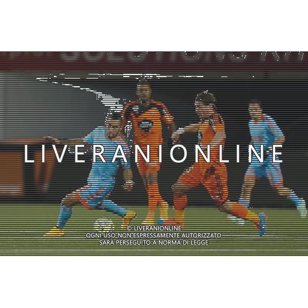 Dimitri PAYET / Medhi MOSTEFA - 02.12.2014 - Lorient / Marseille - 16eme journÅ½e de Ligue 1 Photo : Vincent Michel / Icon Sport AG ALDO LIVERANI SAS ONLY ITALY