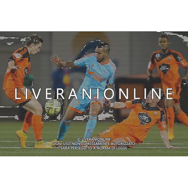 Dimitri PAYET / Vincent LE GOFF / Medhi MOSTEFA - 02.12.2014 - Lorient / Marseille - 16eme journÅ½e de Ligue 1 Photo : Vincent Michel / Icon Sport AG ALDO LIVERANI SAS ONLY ITALY