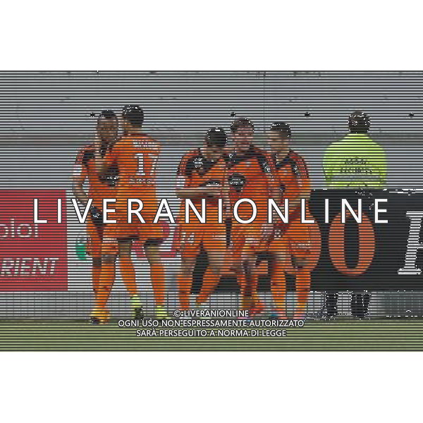 Joie Jordan AYEW - 02.12.2014 - Lorient / Marseille - 16eme journÅ½e de Ligue 1 Photo : Vincent Michel / Icon Sport AG ALDO LIVERANI SAS ONLY ITALY