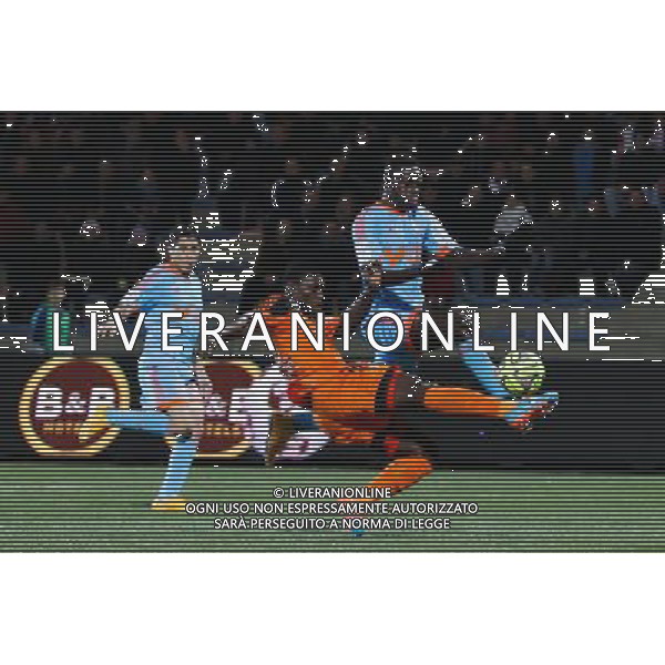 Lamine GASSAMA / Benjamin MENDY - 02.12.2014 - Lorient / Marseille - 16eme journ e de Ligue 1 Photo : Vincent Michel / Icon Sport AG ALDO LIVERANI SAS ONLY ITALY