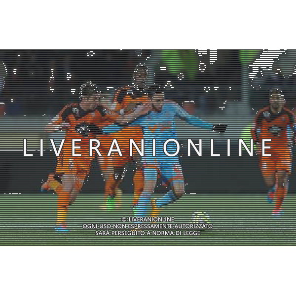 Florian THAUVIN / Medhi MOSTEFA - 02.12.2014 - Lorient / Marseille - 16eme journ e de Ligue 1 Photo : Vincent Michel / Icon Sport AG ALDO LIVERANI SAS ONLY ITALY
