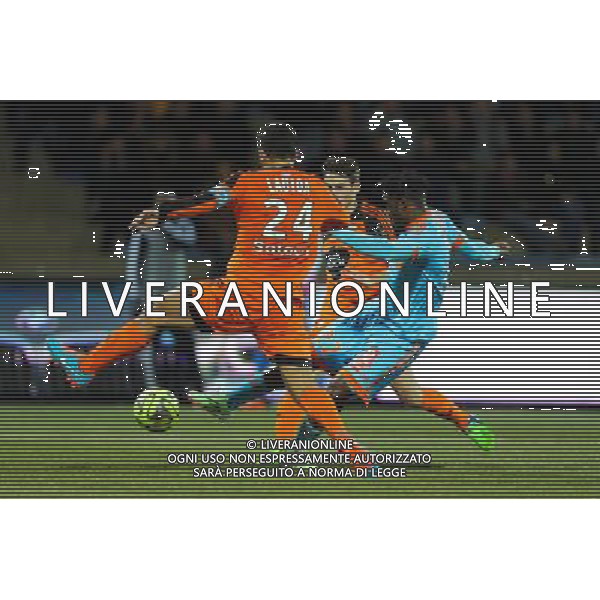 Michy BATSHUAYI / Vincent LE GOFF / Wesley LAUTOA - 02.12.2014 - Lorient / Marseille - 16eme journ e de Ligue 1 Photo : Vincent Michel / Icon Sport AG ALDO LIVERANI SAS ONLY ITALY