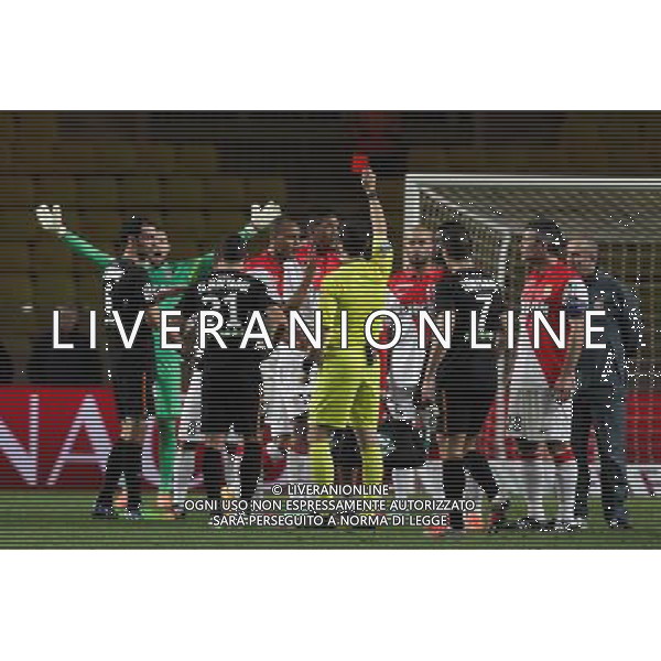 Carton Rouge Wallace / Franck Schneider - 02.12.2014 - Monaco / Lens - 16eme journee de Ligue 1 - Photo : Jean Christophe Magnenet / Icon Sport AG ALDO LIVERANI SAS ONLY ITALY