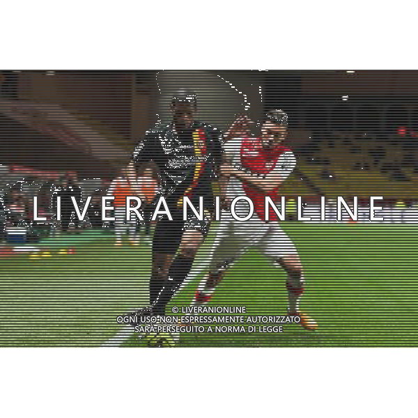 Dimitri Kevin Cavare / Yannick Ferreira Carrasco - 02.12.2014 - Monaco / Lens - 16eme journee de Ligue 1 - Photo : Jean Christophe Magnenet / Icon Sport AG ALDO LIVERANI SAS ONLY ITALY
