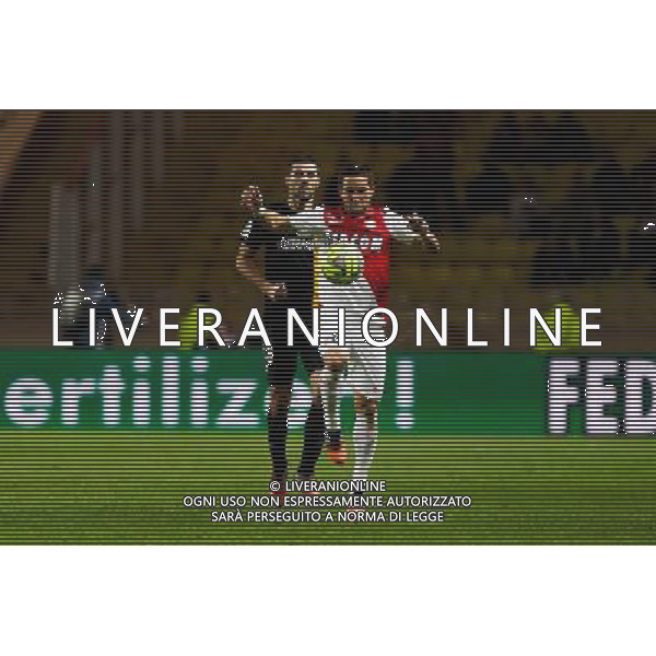 Pierrick Valdivia / Joao Moutinho - 02.12.2014 - Monaco / Lens - 16eme journee de Ligue 1 - Photo : Jean Christophe Magnenet / Icon Sport AG ALDO LIVERANI SAS ONLY ITALY