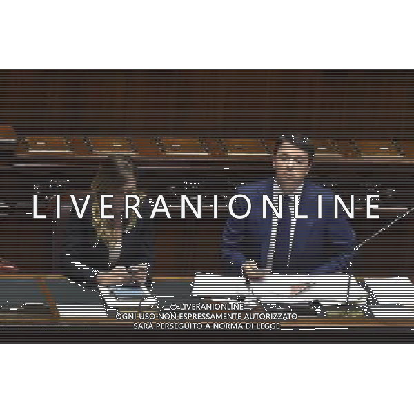 Svolgimento di interrogazioni a risposta immediata rivolte al presidente del Consiglio Matteo Renzi ( Question Time ) alla Camera Roma 03 dicembre 2014 nella foto Matteo Renzi con Maria Elena Boschi ©Corradetti/AGENZIA ALDO LIVERANI SAS