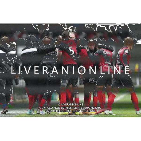 Joie groupe Guingamp - 03.12.2014 - Guingamp / Caen - 16eme journee de Ligue 1 Photo : Vincent Michel / Icon Sport AG ALDO LIVERANI SAS ONLY ITALY