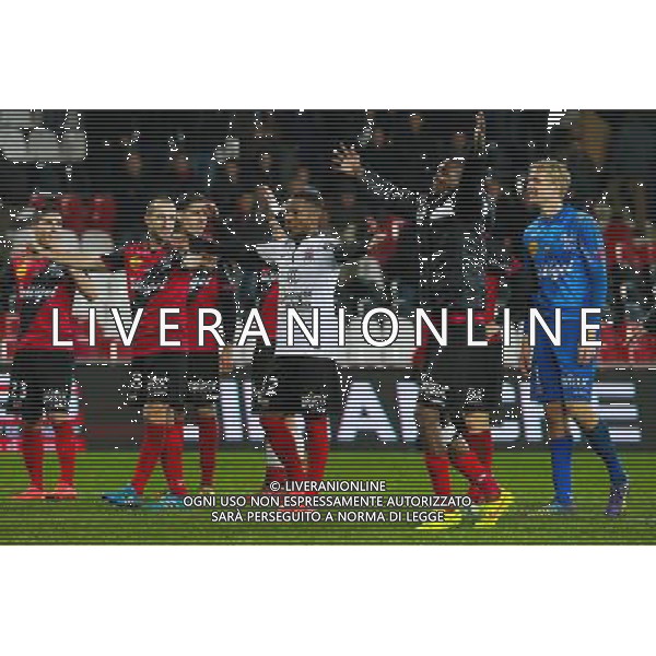 Joie groupe Guingamp - 03.12.2014 - Guingamp / Caen - 16eme journee de Ligue 1 Photo : Vincent Michel / Icon Sport