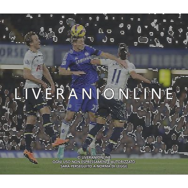 Chelsea\'s Nemanja Matic battles with Tottenham Hotspur\'s Harry Kane (left) and Erik Lamela Photographer Ashley Western/CameraSport Football - Barclays Premiership - Chelsea v Tottenham Hotspur - Wednesday 3rd December 2014 - Stamford Bridge - London © CameraSport - 43 Linden Ave. Countesthorpe. Leicester. England. LE8 5PG - Tel: +44 (0) 116 277 4147 - admin@camerasport.com - www.camerasport.com AG ALDO LIVERANI SAS ONLY ITALY