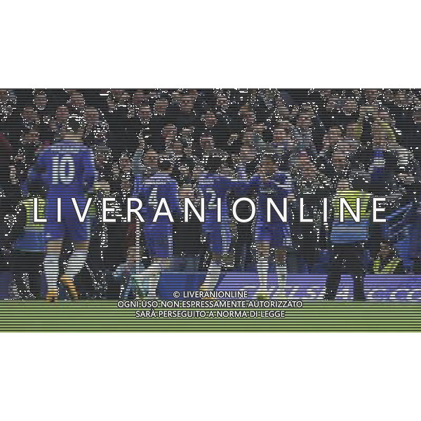 Chelsea\'s Loic Remy celebrates scoring his sides third goal Photographer Ashley Western/CameraSport Football - Barclays Premiership - Chelsea v Tottenham Hotspur - Wednesday 3rd December 2014 - Stamford Bridge - London © CameraSport - 43 Linden Ave. Countesthorpe. Leicester. England. LE8 5PG - Tel: +44 (0) 116 277 4147 - admin@camerasport.com - www.camerasport.com AG ALDO LIVERANI SAS ONLY ITALY