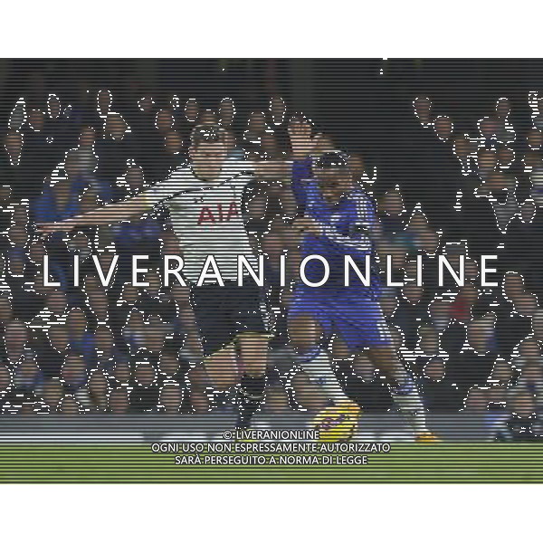 Chelsea\'s Didier Drogba holds off the challenge from Tottenham Hotspur\'s Jan Vertonghen Photographer Ashley Western/CameraSport Football - Barclays Premiership - Chelsea v Tottenham Hotspur - Wednesday 3rd December 2014 - Stamford Bridge - London © CameraSport - 43 Linden Ave. Countesthorpe. Leicester. England. LE8 5PG - Tel: +44 (0) 116 277 4147 - admin@camerasport.com - www.camerasport.com AG ALDO LIVERANI SAS ONLY ITALY