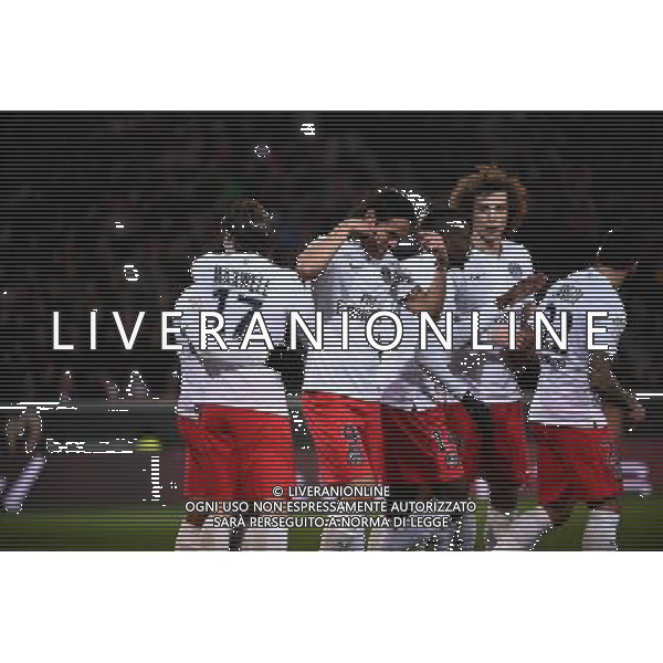 Joie PSG - Edinson CAVANI - 03.12.2014 - Lille / Paris Saint Germain - 16eme journee de Ligue 1 Photo : Fred Porcu / Icon Sport /AGENZIA ALDO LIVERANI SAS - ITALY ONLY - EDITORIAL USE ONLY