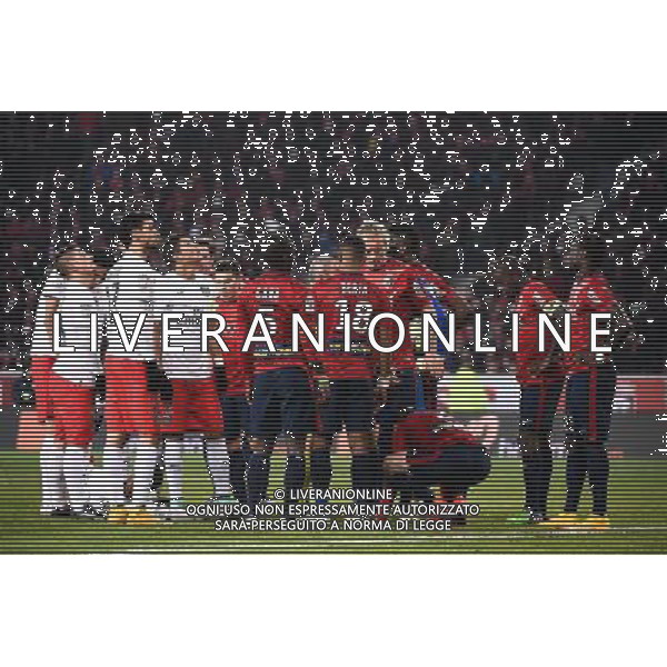 Marco VERRATTI / Thiago SILVA - 03.12.2014 - Lille / Paris Saint Germain - 16eme journee de Ligue 1 Photo : Fred Porcu / Icon Sport /AGENZIA ALDO LIVERANI SAS - ITALY ONLY - EDITORIAL USE ONLY