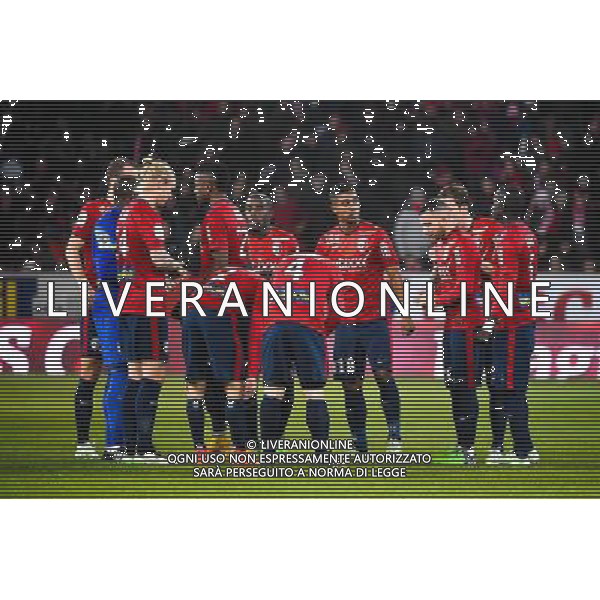 Equipe Lille - Rio MAVUBA / Franck BERIA / Marvin MARTIN - 03.12.2014 - Lille / Paris Saint Germain - 16eme journee de Ligue 1 - Photo : Fred Porcu / Icon Sport /AGENZIA ALDO LIVERANI SAS - ITALY ONLY - EDITORIAL USE ONLY