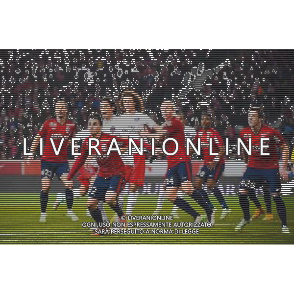 Sebastien CORCHIA / Edinson CAVANI / Nolan ROUX - 03.12.2014 - Lille / Paris Saint Germain - 16eme journee de Ligue 1 - Photo : Fred Porcu / Icon Sport /AGENZIA ALDO LIVERANI SAS - ITALY ONLY - EDITORIAL USE ONLY