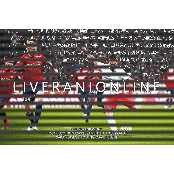 Simon KJAER / Ezequiel LAVEZZI - 03.12.2014 - Lille / Paris Saint Germain - 16eme journee de Ligue 1 - Photo : Fred Porcu / Icon Sport /AGENZIA ALDO LIVERANI SAS - ITALY ONLY - EDITORIAL USE ONLY