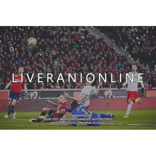 Simon KJAER / Goal de Edinson CAVANI / Vincent ENYEAMA - 03.12.2014 - Lille / Paris Saint Germain - 16eme journee de Ligue 1 - Photo : Fred Porcu / Icon Sport /AGENZIA ALDO LIVERANI SAS - ITALY ONLY - EDITORIAL USE ONLY