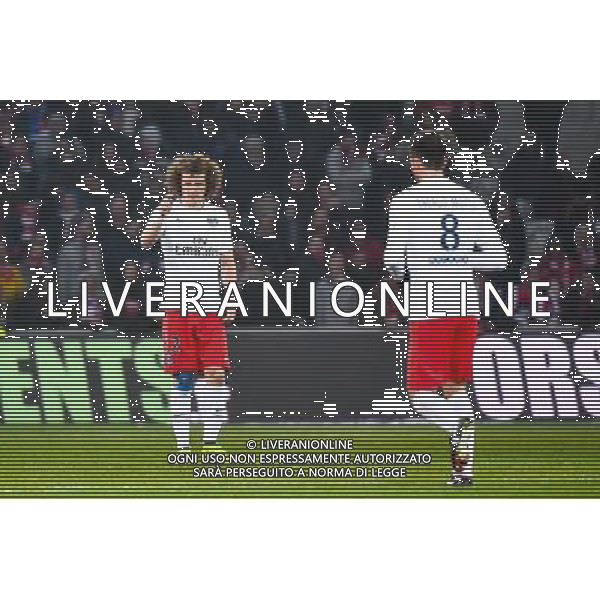 Thiago MOTTA / David LUIZ - 03.12.2014 - Lille / Paris Saint Germain - 16eme journee de Ligue 1 - Photo : Fred Porcu / Icon Sport /AGENZIA ALDO LIVERANI SAS - ITALY ONLY - EDITORIAL USE ONLY
